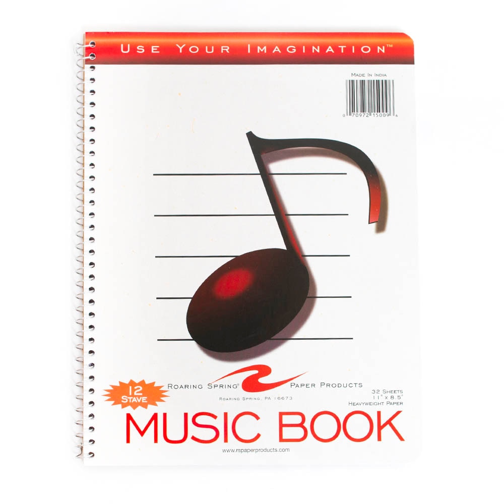 Roaring Spring, Memo & Notebooks, Art & School, 11"x8.5", Music, 12 Staves, 5020